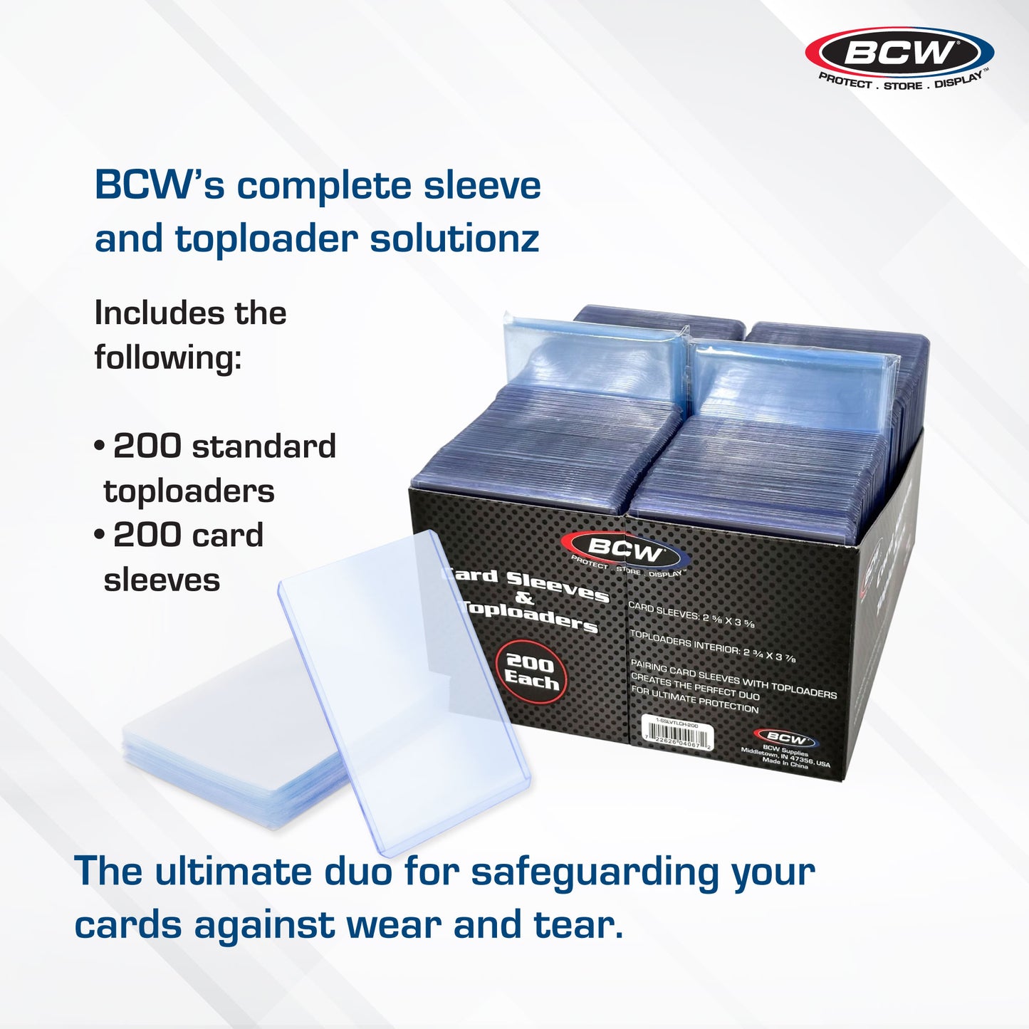 BCW Card Sleeve and Toploader Combo Pack 200 Count