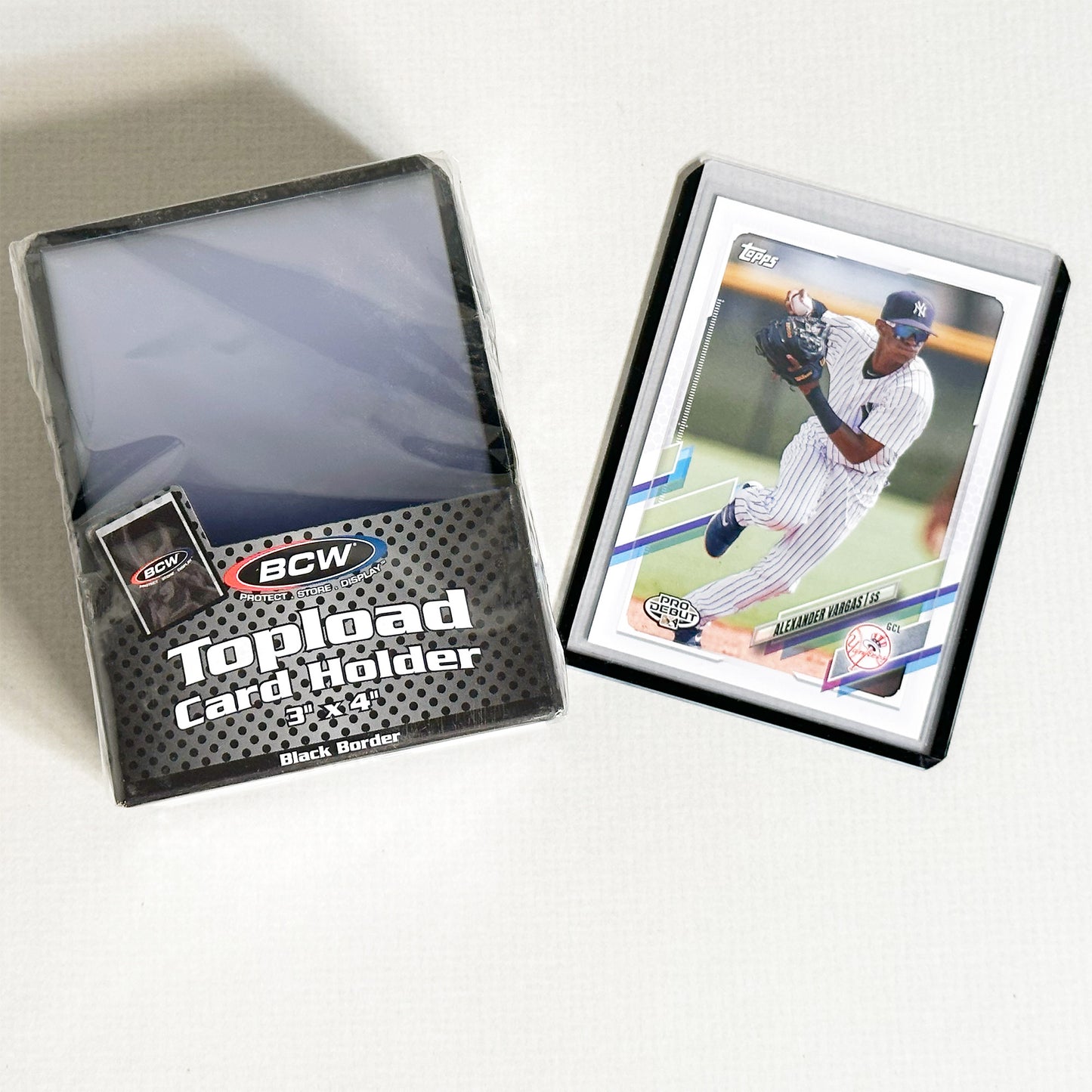 BCW Standard 3x4 Topload Card Holder - Black Border