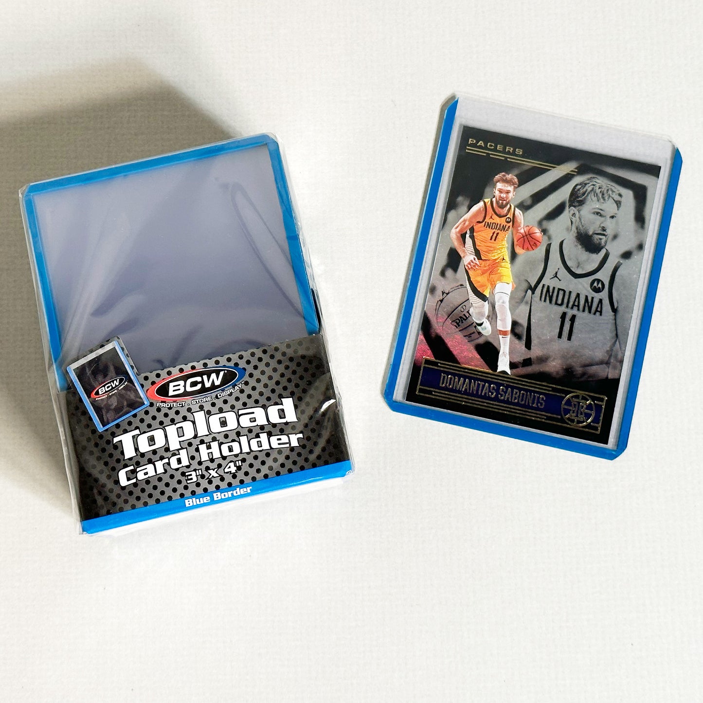 BCW Standard 3x4 Topload Card Holder - Blue Border