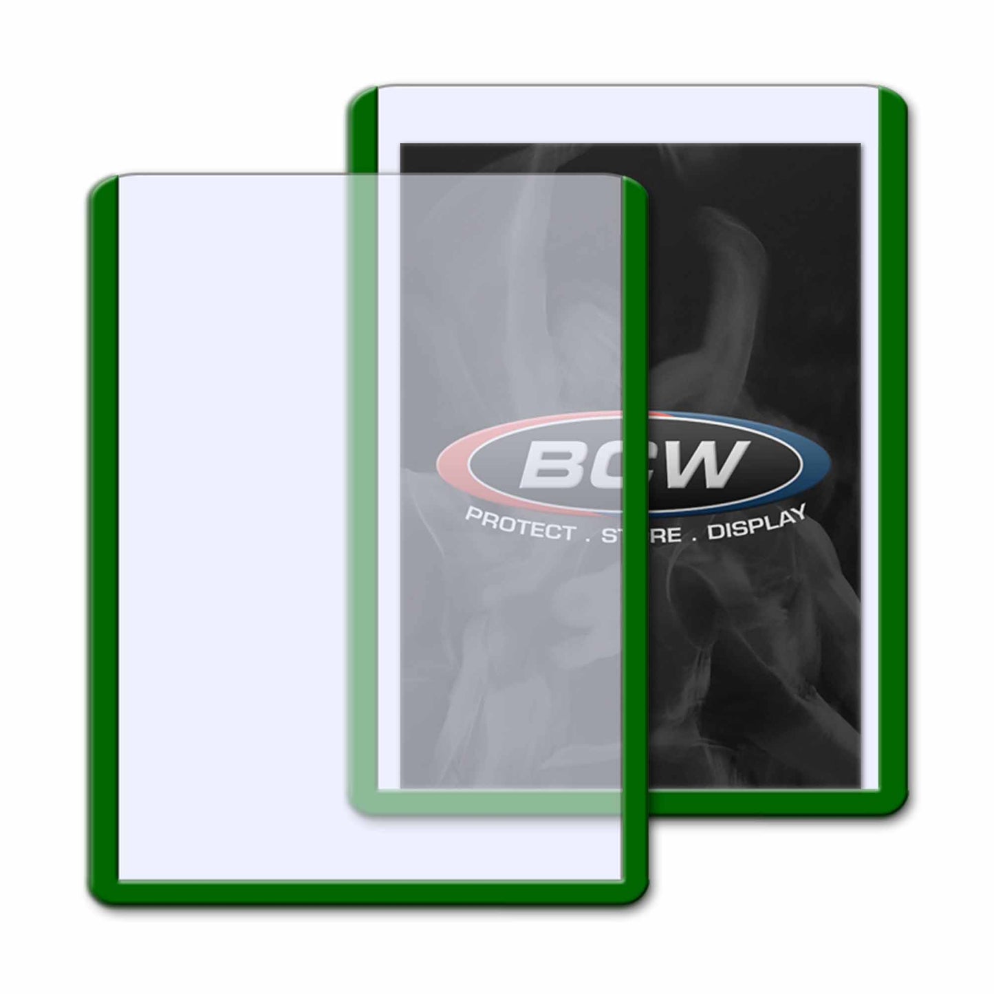 BCW Standard 3x4 Topload Card Holder - Green Border