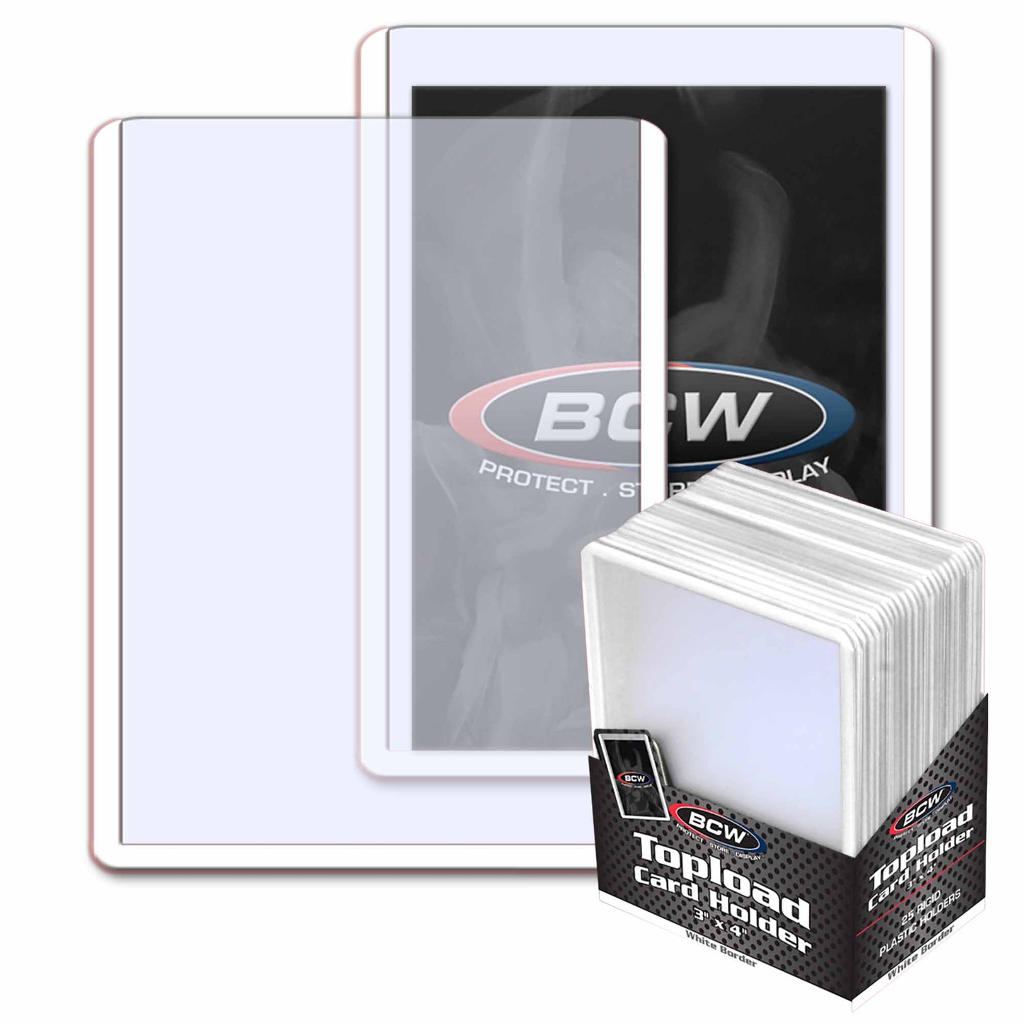 BCW Standard 3x4 Topload Card Holder - White Border