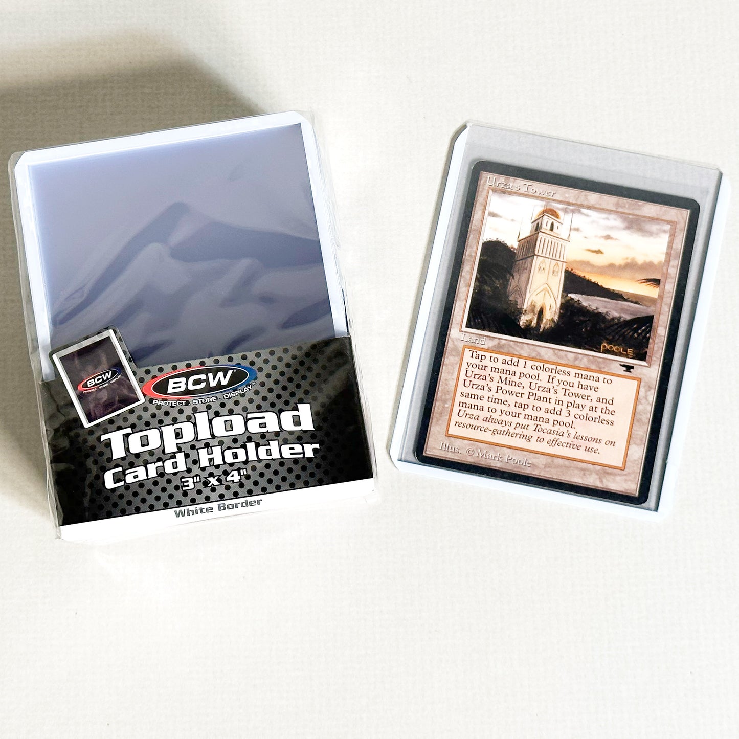 BCW Standard 3x4 Topload Card Holder - White Border