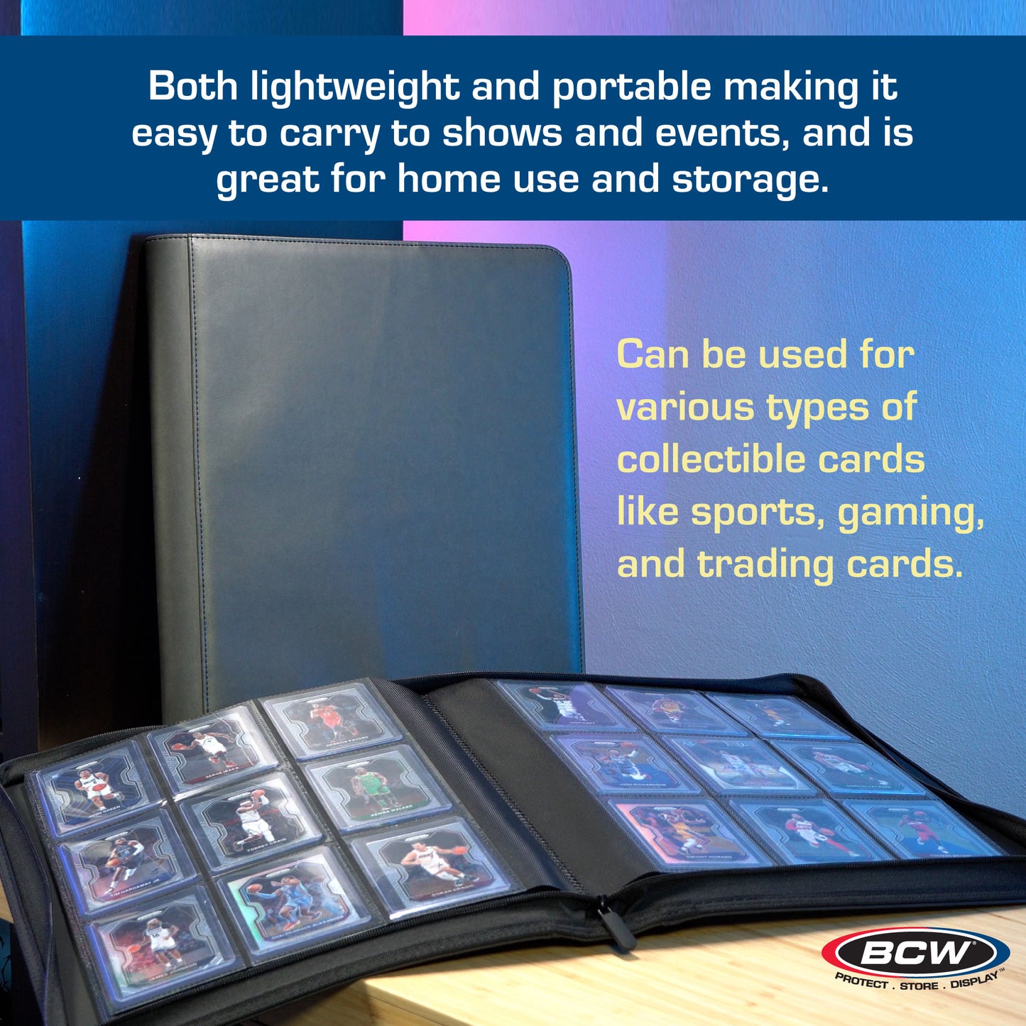 BCW Z-Folio 9-Pocket LX Album - Toploaders - Black
