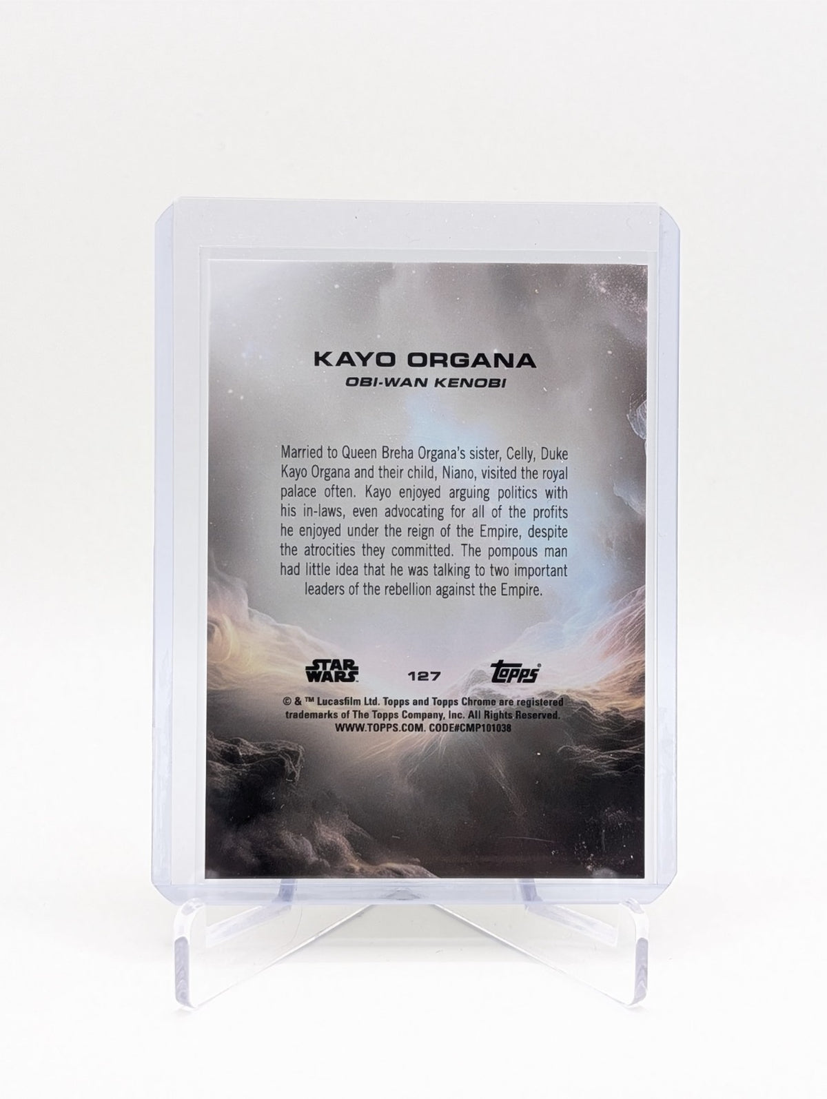 2025 Topps Chrome Star Wars Sapphire Kayo Organa #127 Gold 20/50 BC0124