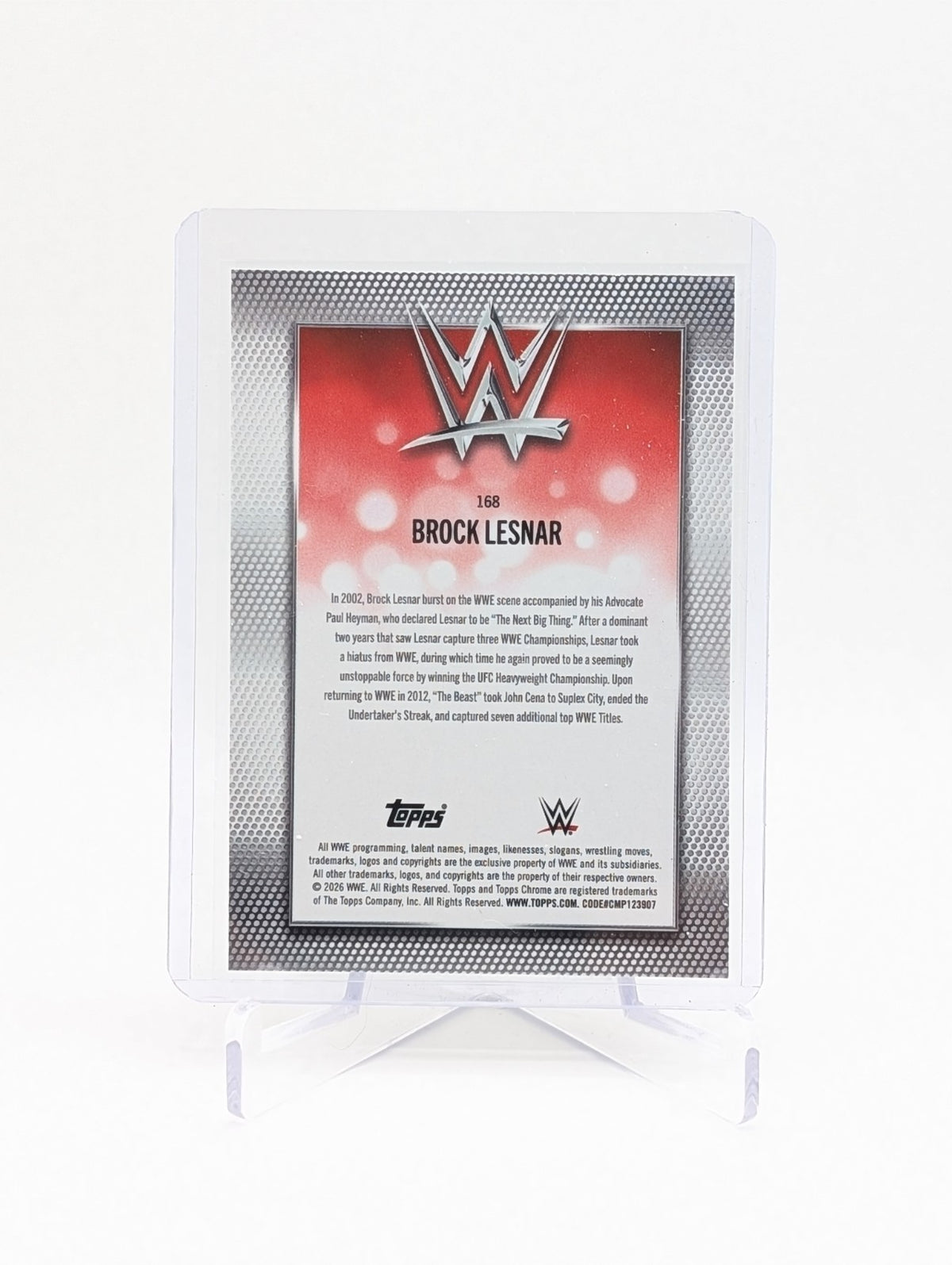 2026 Topps Chrome WWE Brock Lesnar Pulsar Refractor #168 BC0124