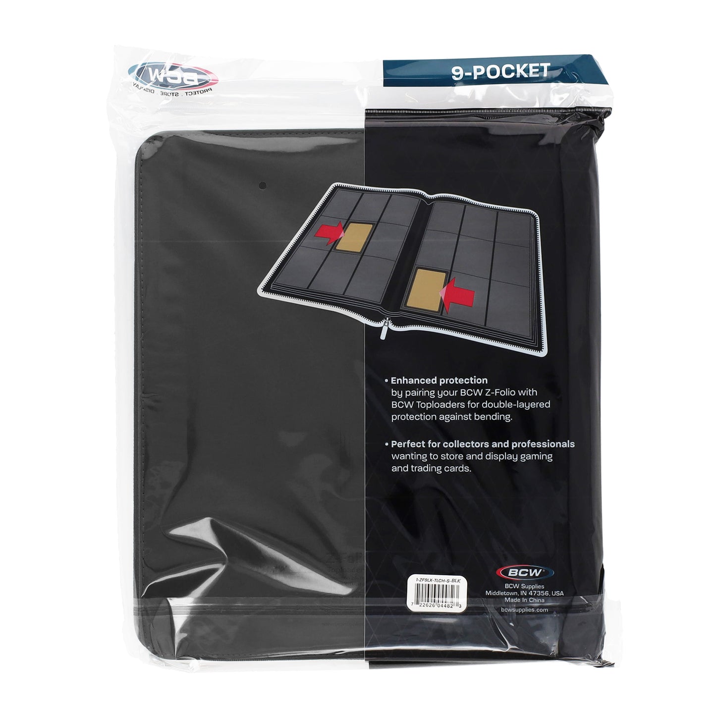 BCW Z-Folio 9-Pocket LX Album - Toploaders - Black