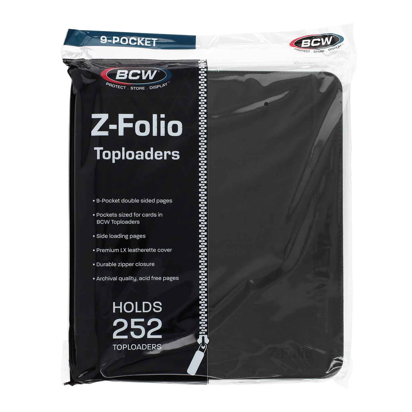 BCW Z-Folio 9-Pocket LX Album - Toploaders - Black