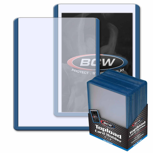 BCW Standard Toploader Card Holder 3x4 - Blue Border