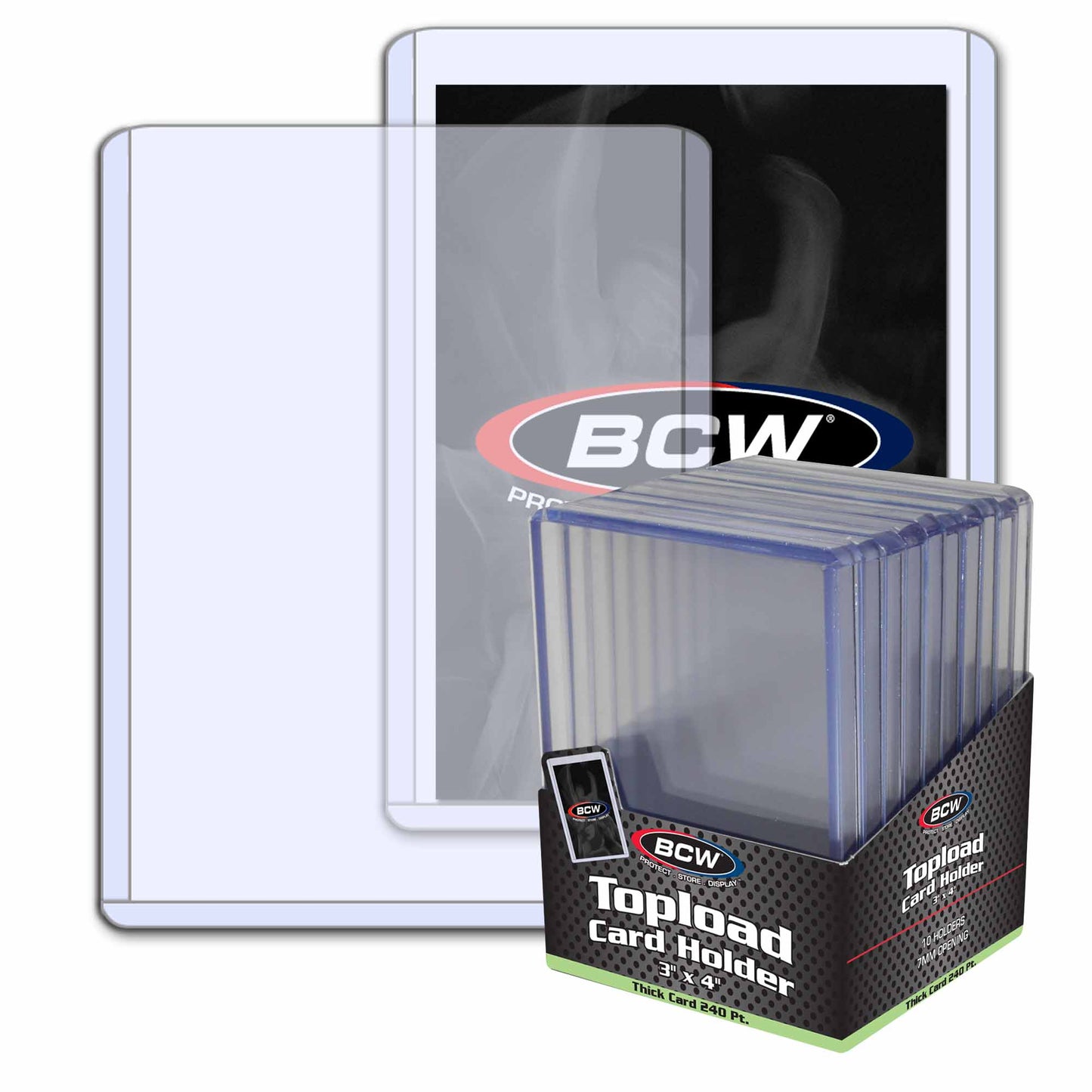 BCW Thick Toploader Card Holder 3x4 - 240 PT.