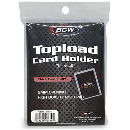 BCW Thick Toploader Card Holder 3x4 - 360 PT.