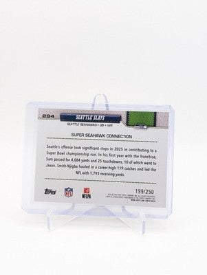 2026 Topps Flagship Seahawk Connection Darnold/NJigba Purp &amp; Blue 199/250 BC0124