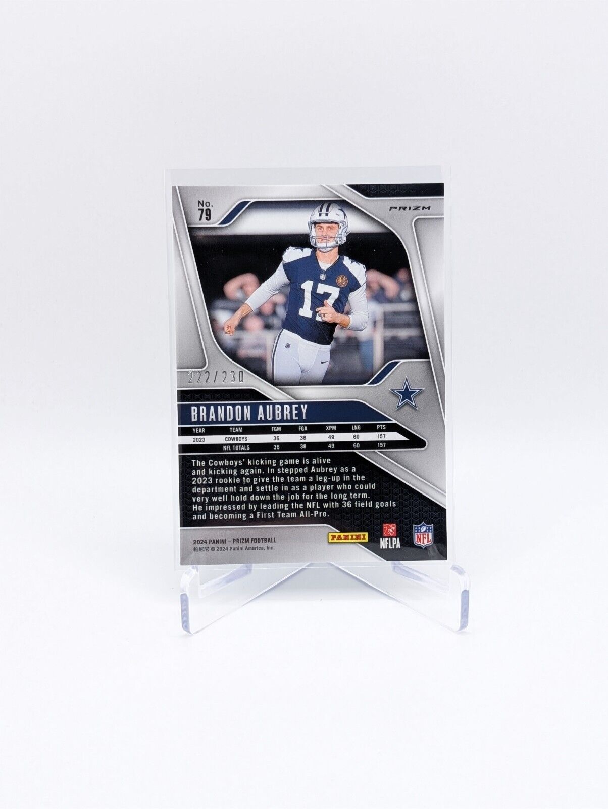 Brandon Aubrey - 2024 Prizm Football Light Blue Wave #/230 - Cowboys