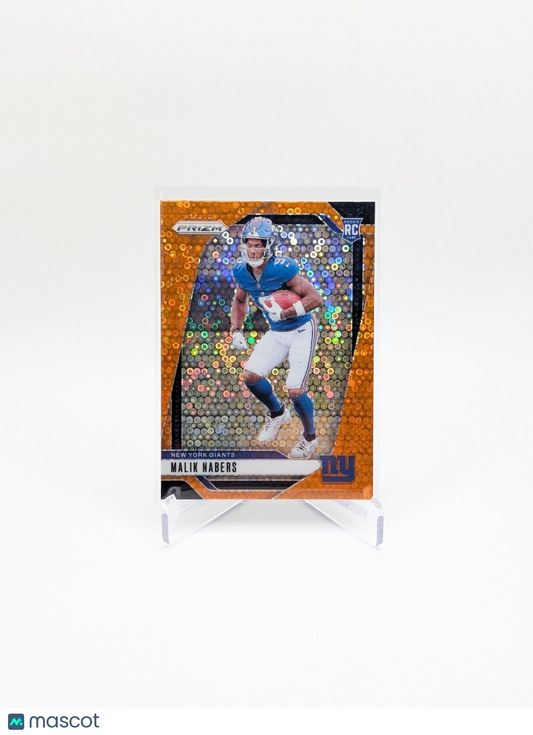 2024 Panini Prizm Malik Nabers Rookie Orange Disco Prizm #370 - New York Giants