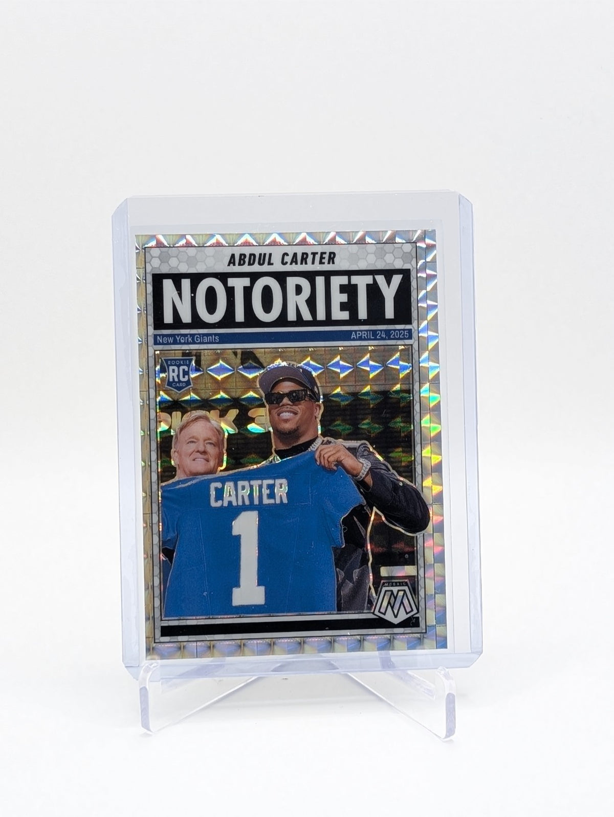 2025 Panini Mosaic Abdul Carter RC Silver Mosaic Prizm Notoriety #14 BC0124