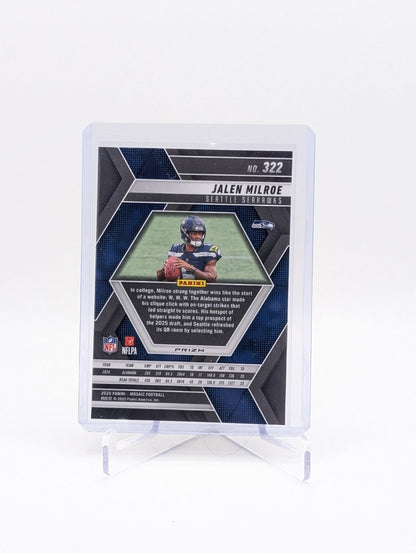 2025 Panini Mosaic Jalen Milroe RC #322 Rookie Green Mosaic Prizm BC0124