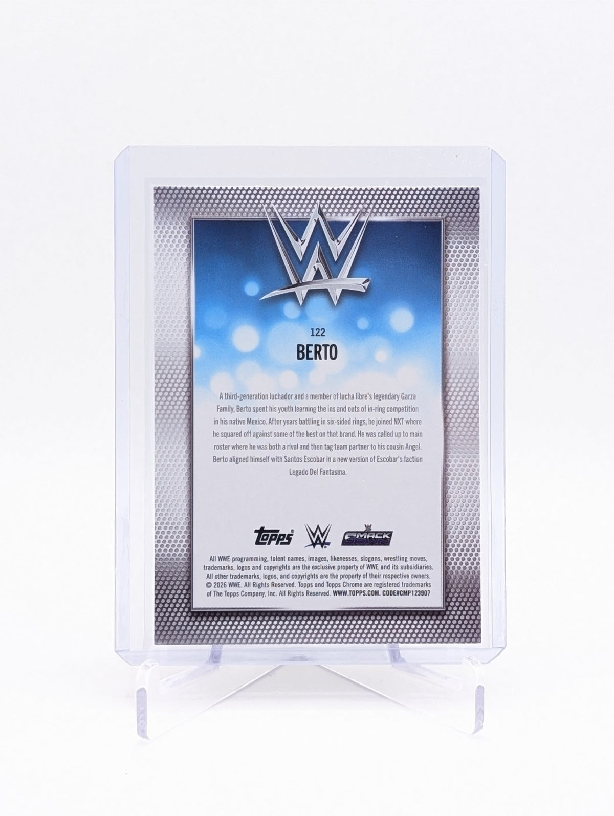 2026 Topps Chrome WWE Berto #122 Negative Refractor BC0124