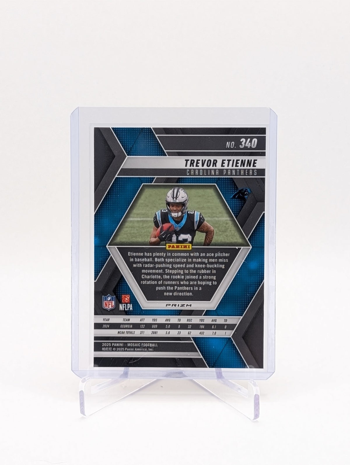 2025 Panini Mosaic Trevor Etienne RC #340 Camo Pink Mosaic Prizm BC0124