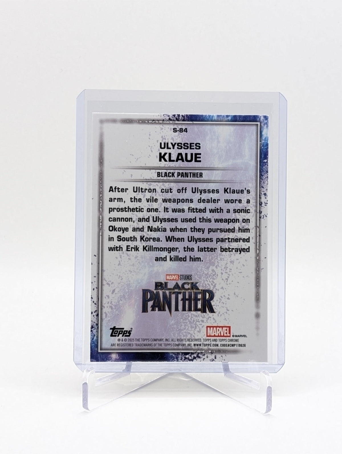 2025 Topps Chrome Marvel Studios #S-84 Ulysses Klaue Snap Variation 39/99 BC0226