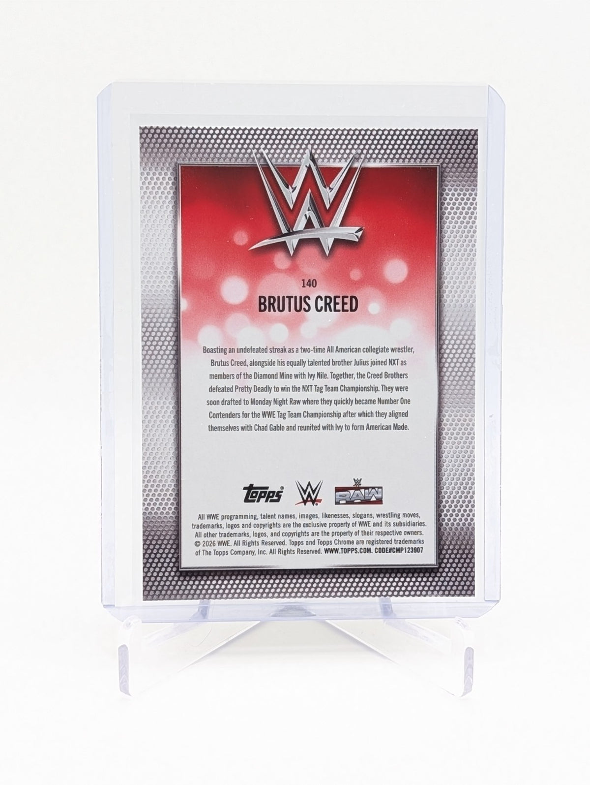 2026 Topps Chrome WWE Brutus Creed Negative Refractor #140 BC0124