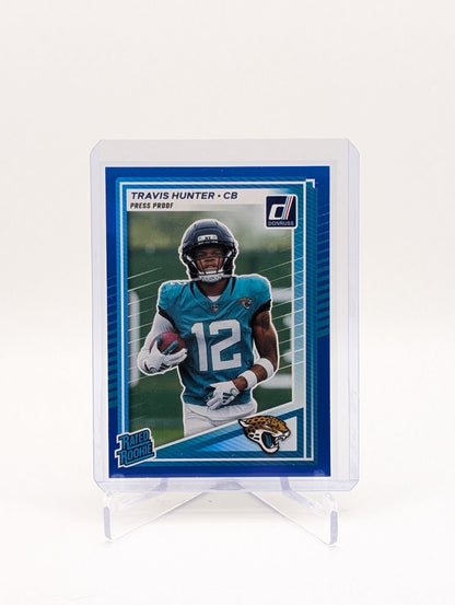 2025 Panini Donruss Travis Hunter Rated Rookie Blue Press Proof #301 BC0124