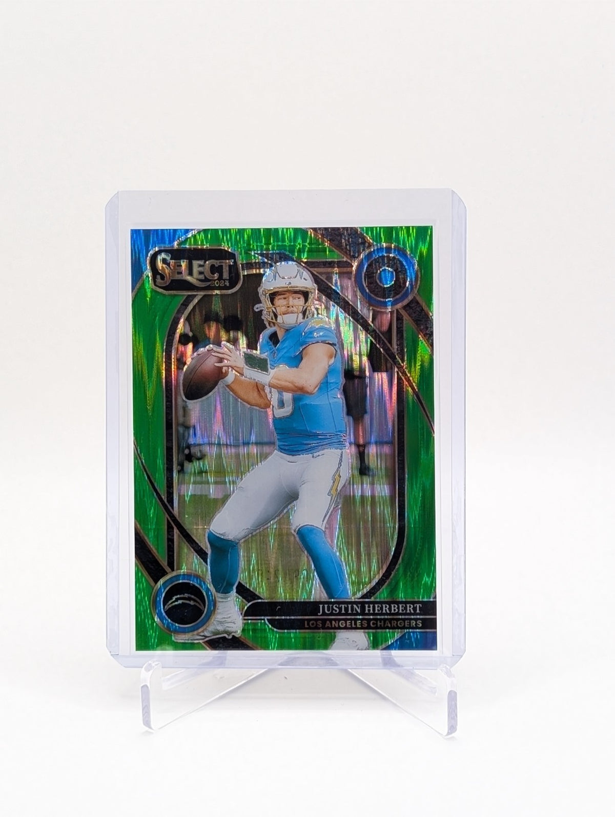 2024 Panini Select Justin Herbert #232 Neon Green Shock Prizm 309/499 BC0124