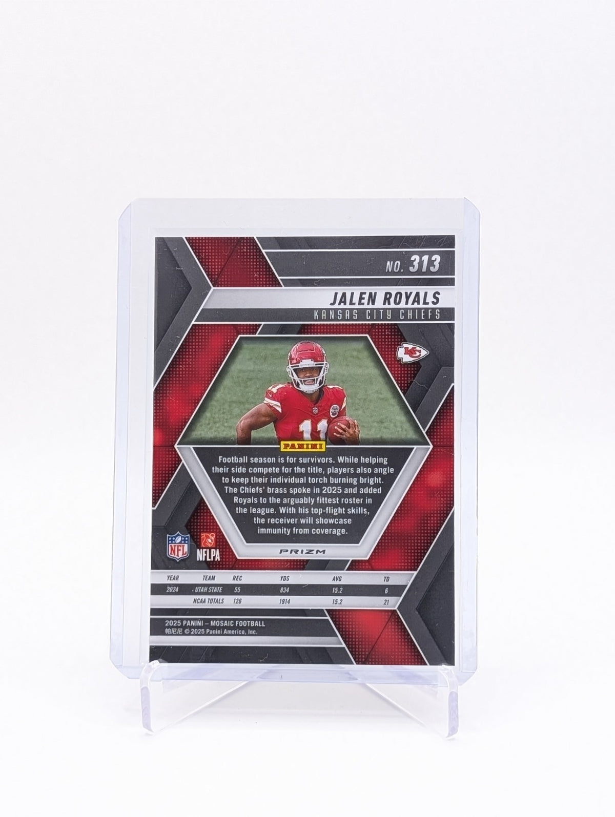 2025 Panini Mosaic Jalen Royals RC #313 Rookie silver Prizm BC0124