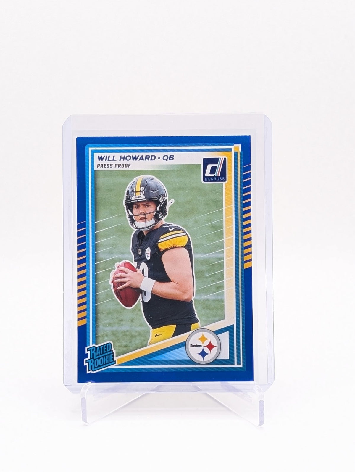 2025 Panini Donruss Will Howard Rated Rookie Blue Press Proof #309 BC0124