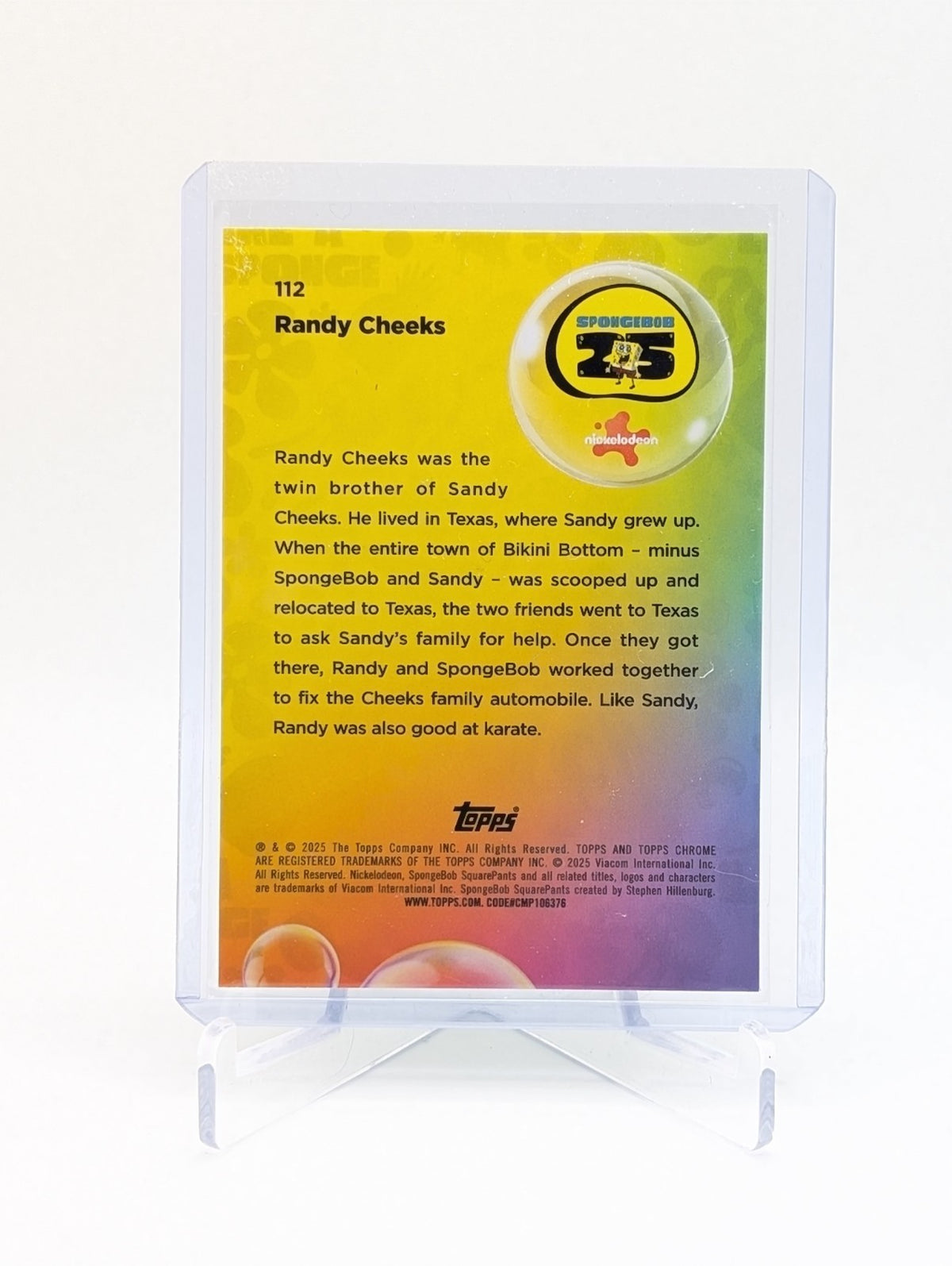 2025 Topps Chrome SpongeBob Randy Cheeks Kelp Green Refractor #112 BC0226