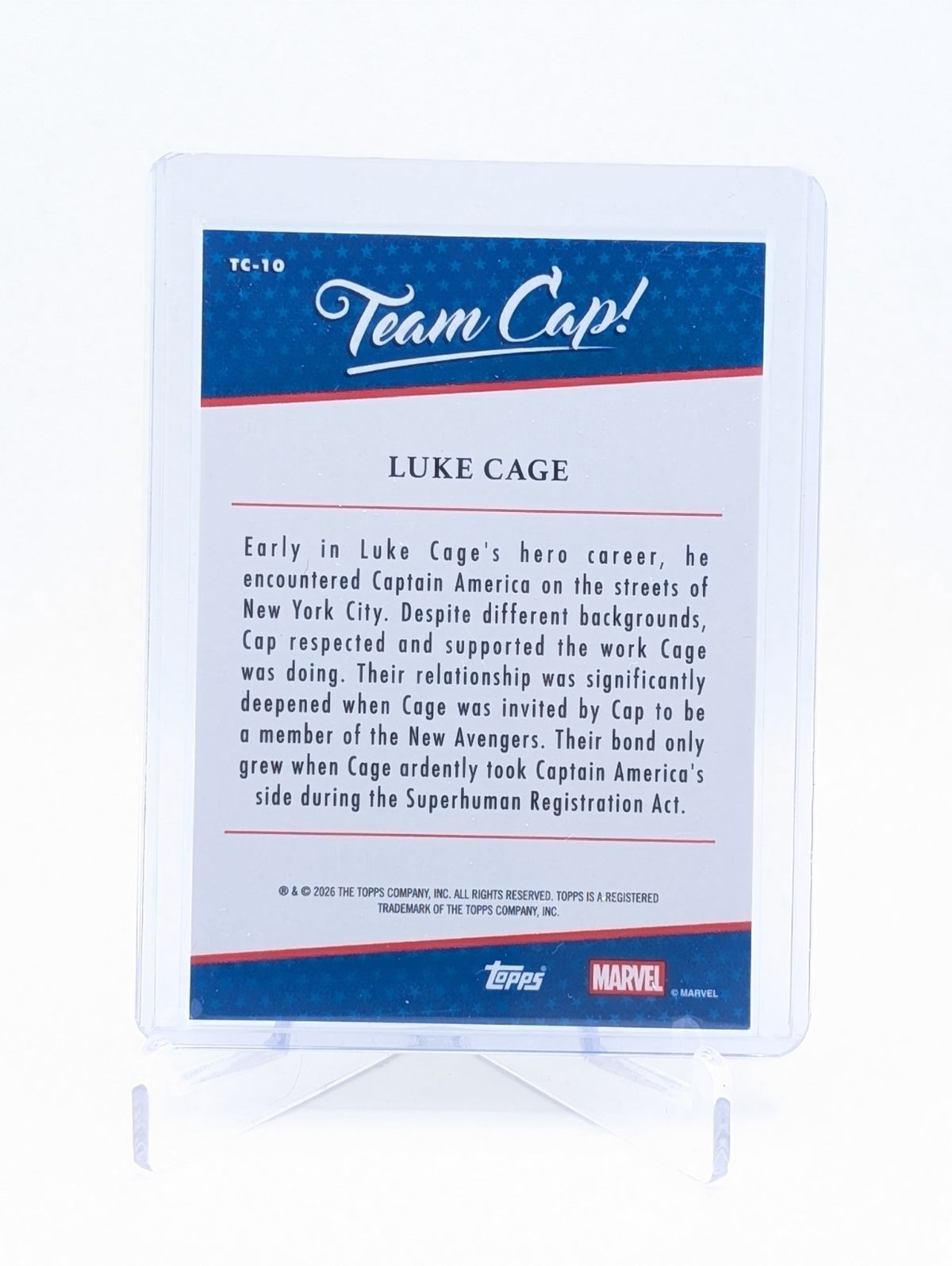 2026 Topps Marvel Brooklyn Collection Team Cap! #TC-10 Luke Cage BC0124
