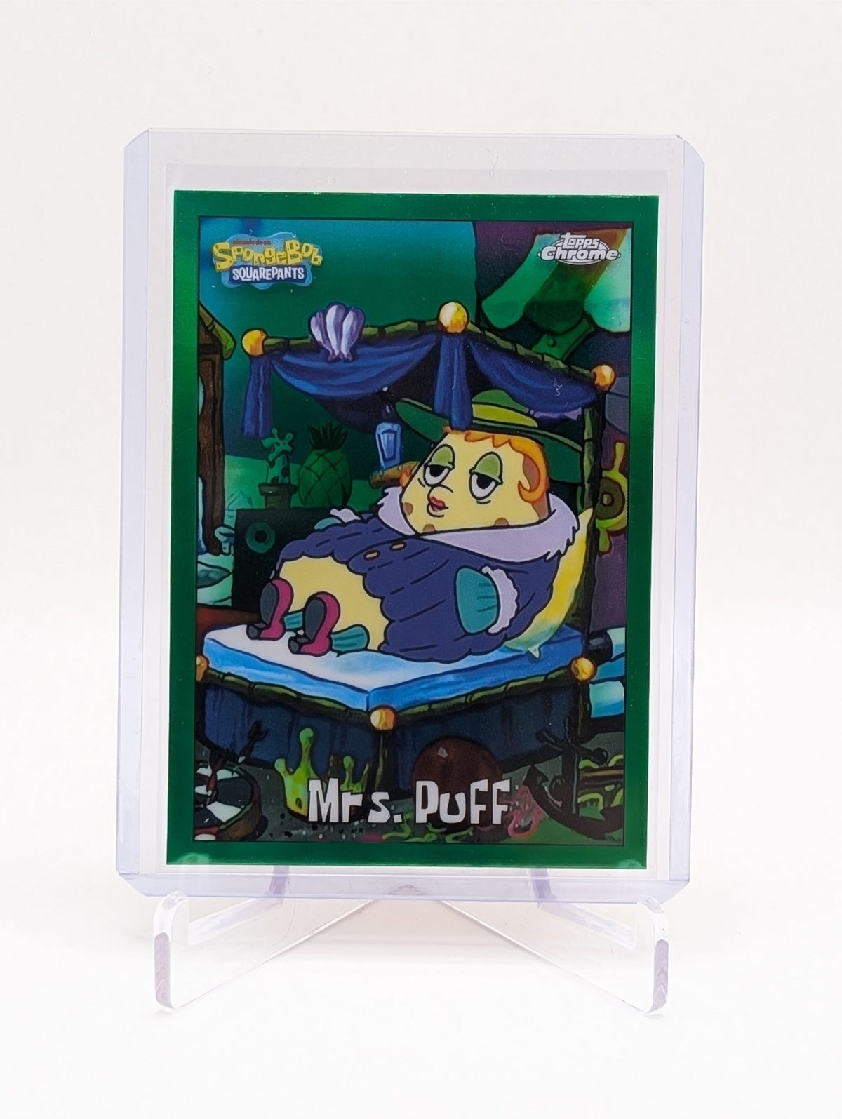 2025 Topps Chrome SpongeBob Mrs. Puff Kelp Green Refractor #15 BC0226