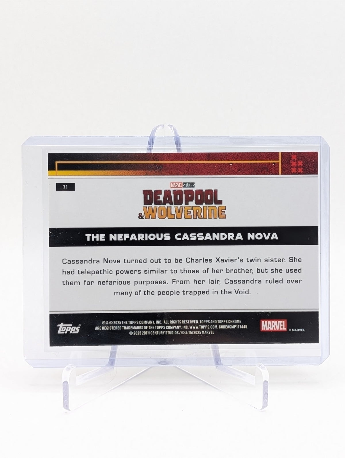 2025 Topps Chrome Deadpool #71 The Nefarious Cassandra.. Purple Wave /250 BC0124