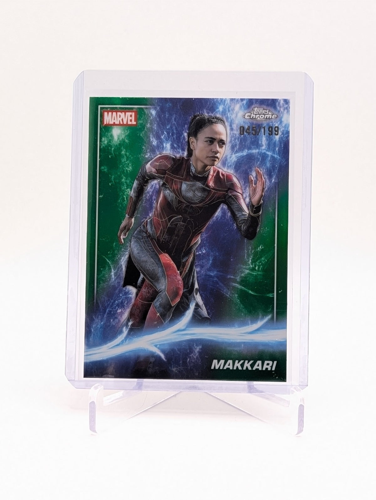 2025 Topps Chrome Marvel Studios Makkari #123 Green Refractor 45/199 BC0124