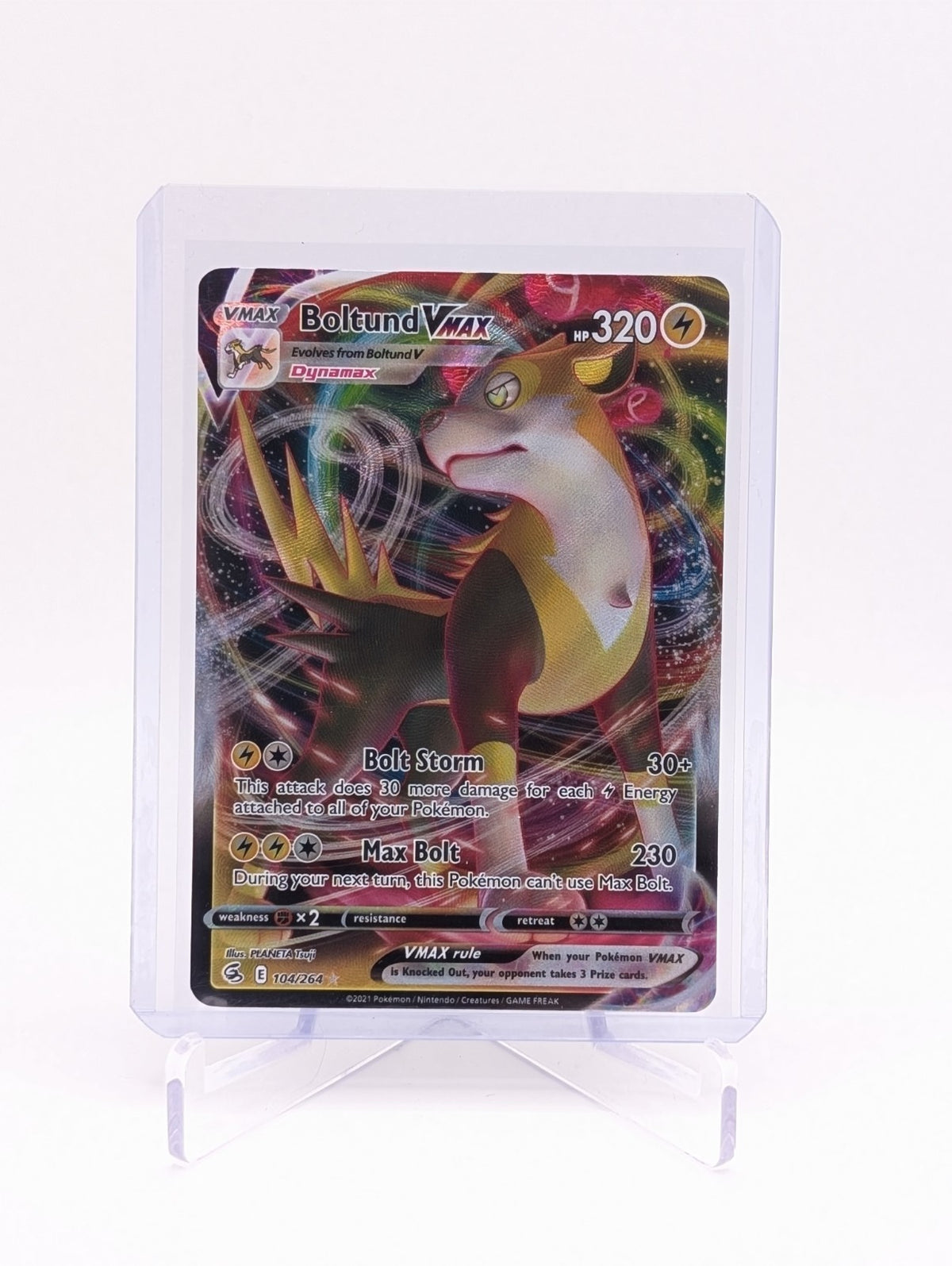 Pokemon TCG SWSH08: Fusion Strike Boltund VMAX 104/264 Ultra Rare  BC0325