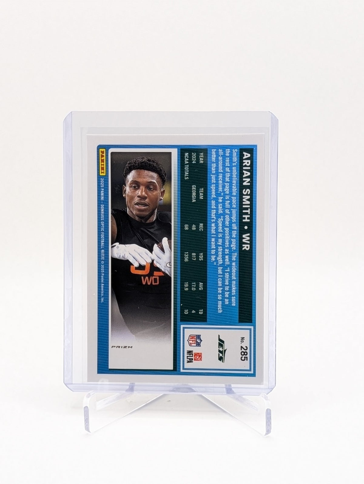 2025 Panini Donruss Optic Arian Smith Rated Rookie Blue Glitter #285 BC0124