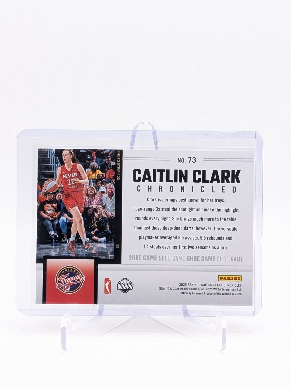 2025 Panini Caitlin Clark Chronicled WNBA #73 Shoe Game Silver Refractor BC0124