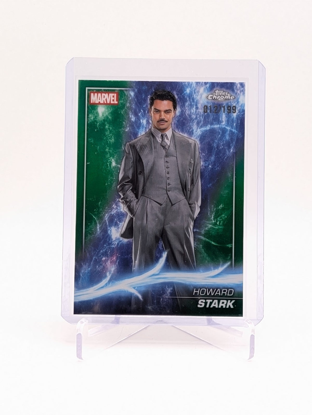 2025 Topps Chrome Marvel Studios Howard Stark #21 Green Refractor 12/199 BC0124