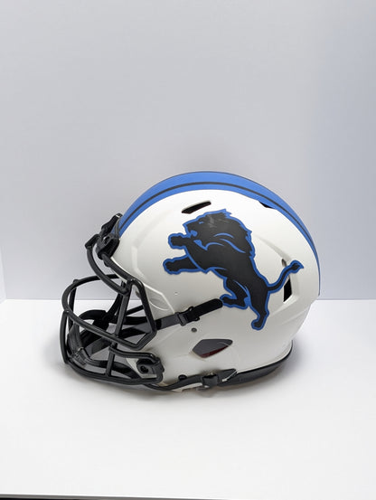 Barry Sanders Autographed F/S Detroit Lions Lunar Helmet Beckett Authentication