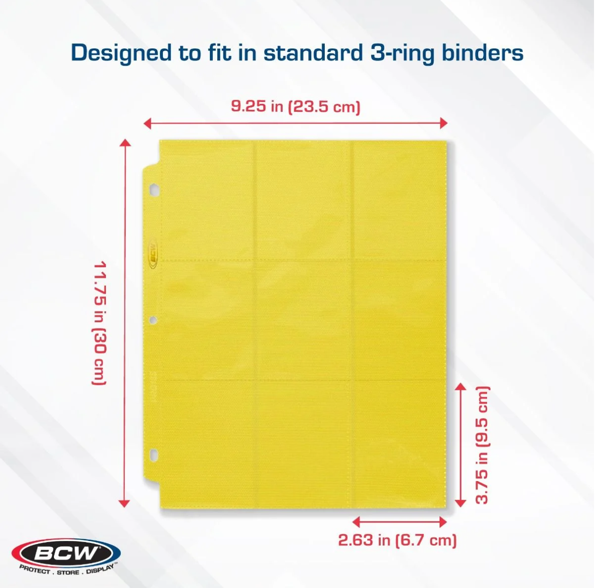 BCW Side Loading 18-Pocket Pro Pages-Yellow LTD STOCK