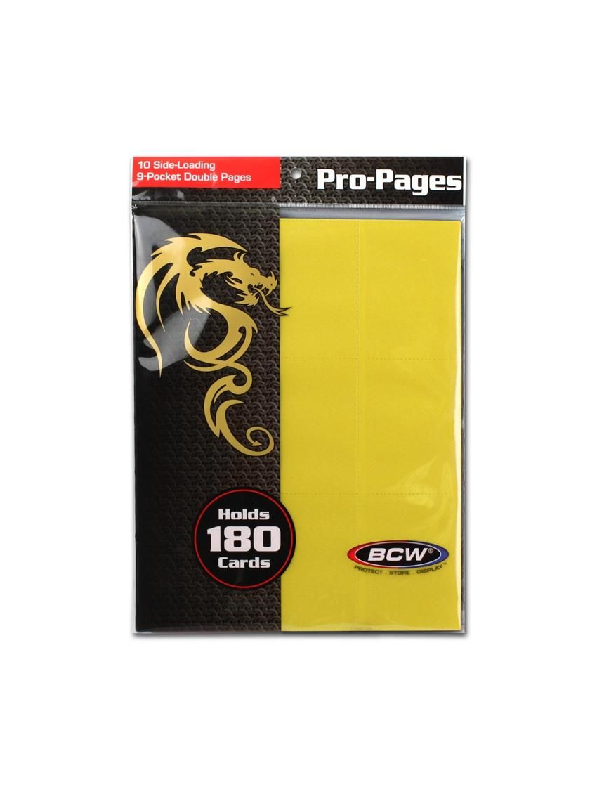 BCW Side Loading 18-Pocket Pro Pages-Yellow LTD STOCK