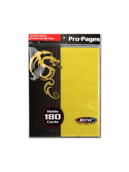BCW Side Loading 18-Pocket Pro Pages-Yellow LTD STOCK