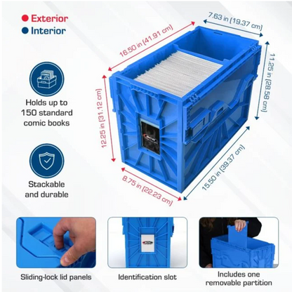 BCW Short Comic Book Bin - Blue