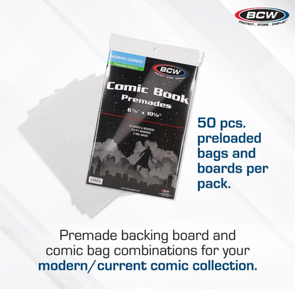 BCW Premade® Resealable Current Comic Bag and Board
