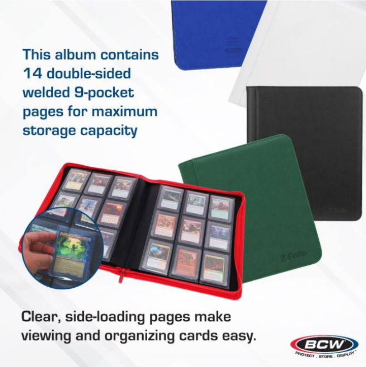 BCW Z-Folio 9-Pocket LX Album - Toploaders - Red