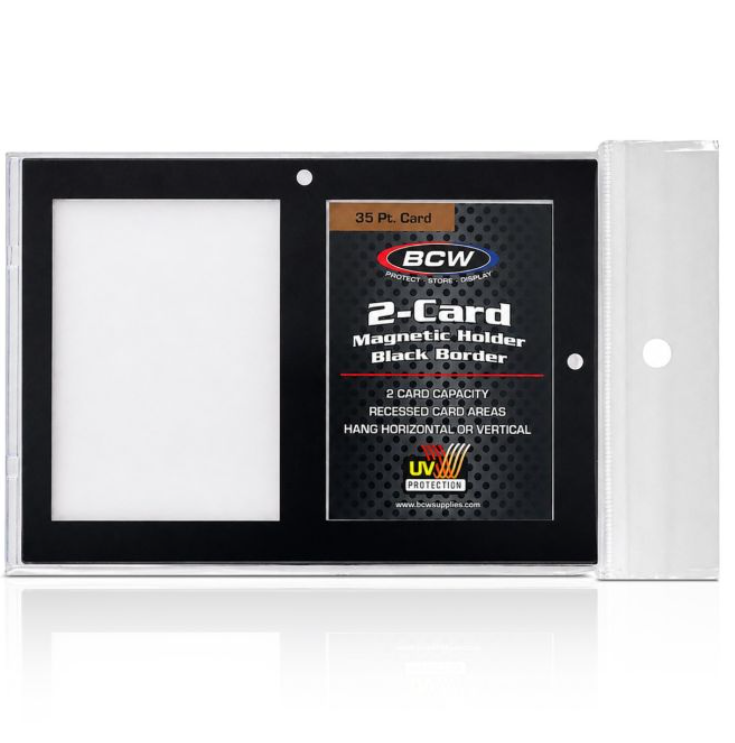 BCW Magnetic 2-Carder Holder - 35pt Black Border