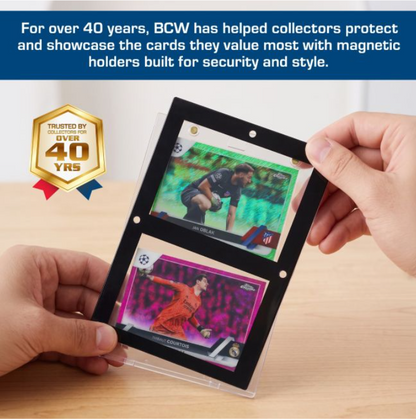 BCW Magnetic 2-Carder Holder - 35pt Black Border