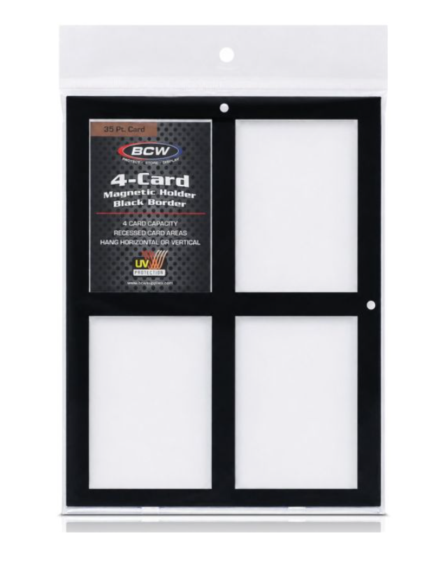 BCW Magnetic 4-Carder Holder - 35pt Black Border