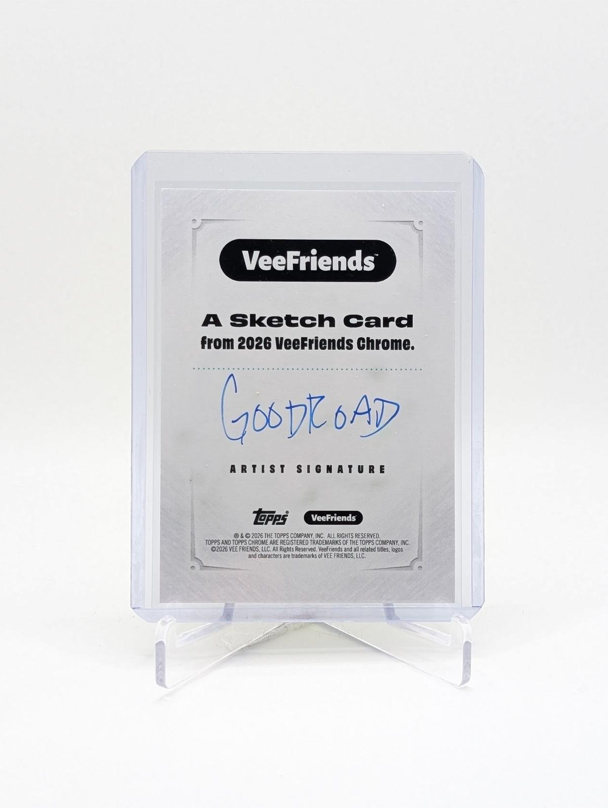 2026 Topps Chrome Veefriends Forgiving Horned Frog 1/1 ARTIST SKETCH by Daniel Goodroad