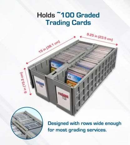 BCW Graded Card Bin - 2 Row - Gray