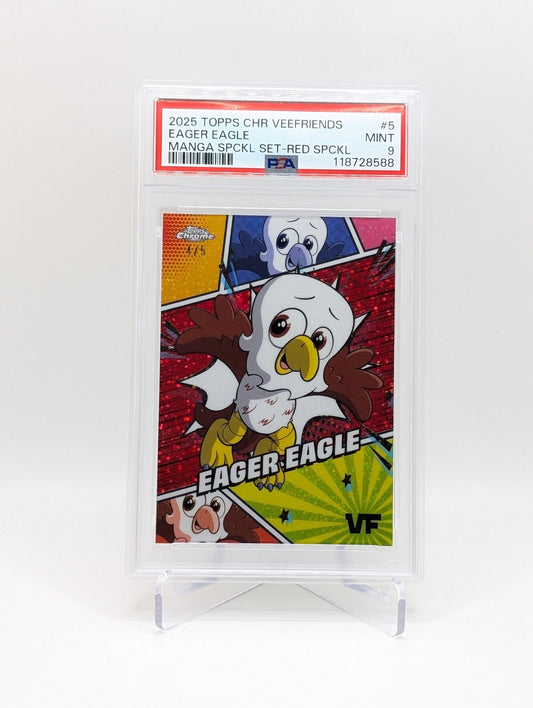 2025 Topps Chrome Veefriends Eager Eagle Manga Red Speckle 4/5 PSA 9