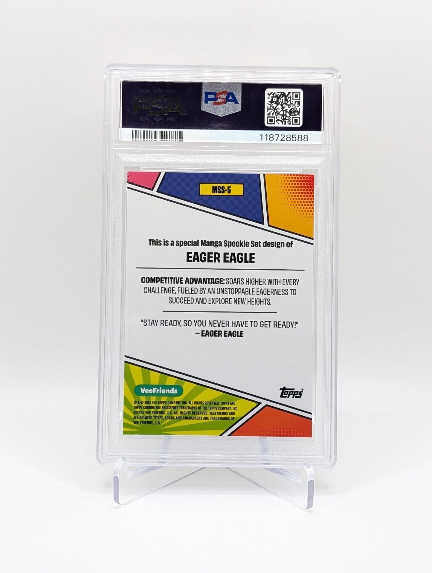2025 Topps Chrome Veefriends Eager Eagle Manga Red Speckle 4/5 PSA 9